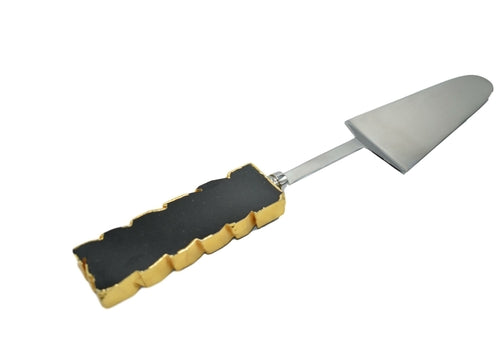 GemStone Cake Server with Gold Trim