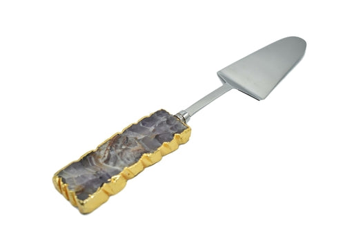 GemStone Cake Server with Gold Trim