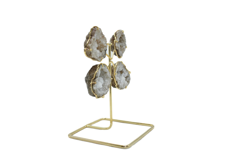 Quartz Geode on Wire Stand
