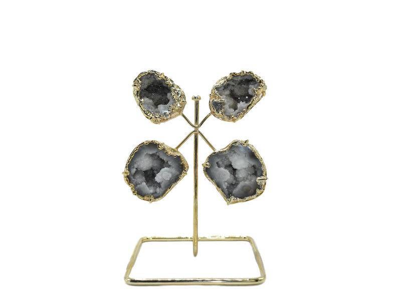 Quartz Geode on Wire Stand