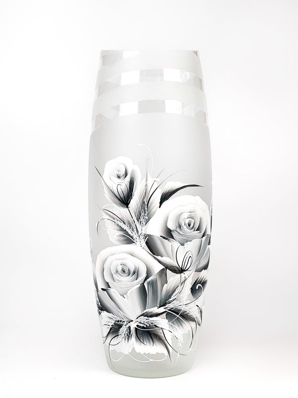 Decorative glass vase - Black & White
