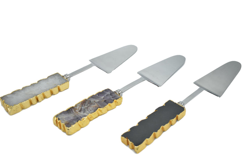 GemStone Cake Server with Gold Trim